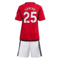 Maglie da calcio Manchester United Jadon Sancho #25 Prima Maglia Bambino 2023-24 Manica Corta (+ Pantaloni corti)